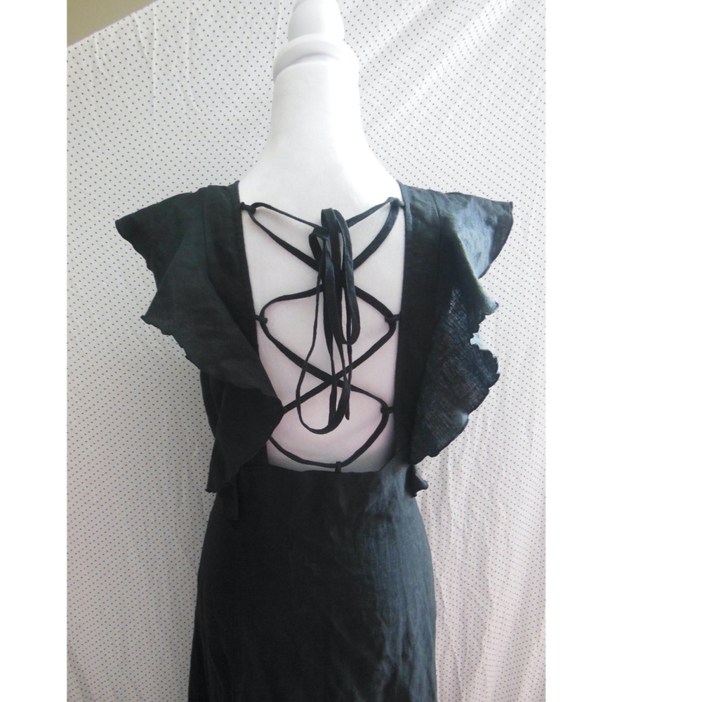 New Rails Black Constance Linen Flutter Sleeve La… - image 8